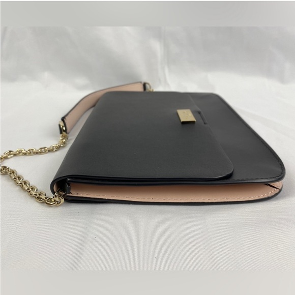 Kate Spade Liz Putnam black and light pink shoulder clutch purse - Picture 5 of 14